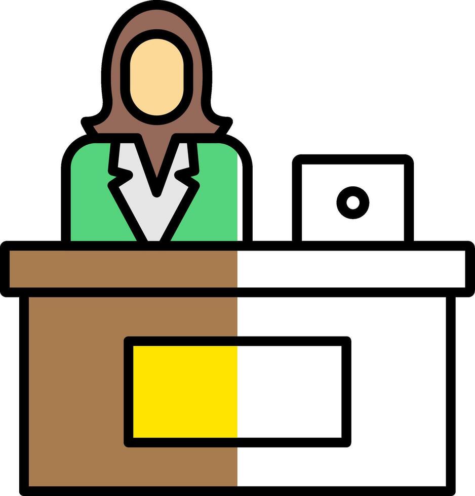 Secretary Filled Half Cut Icon vector