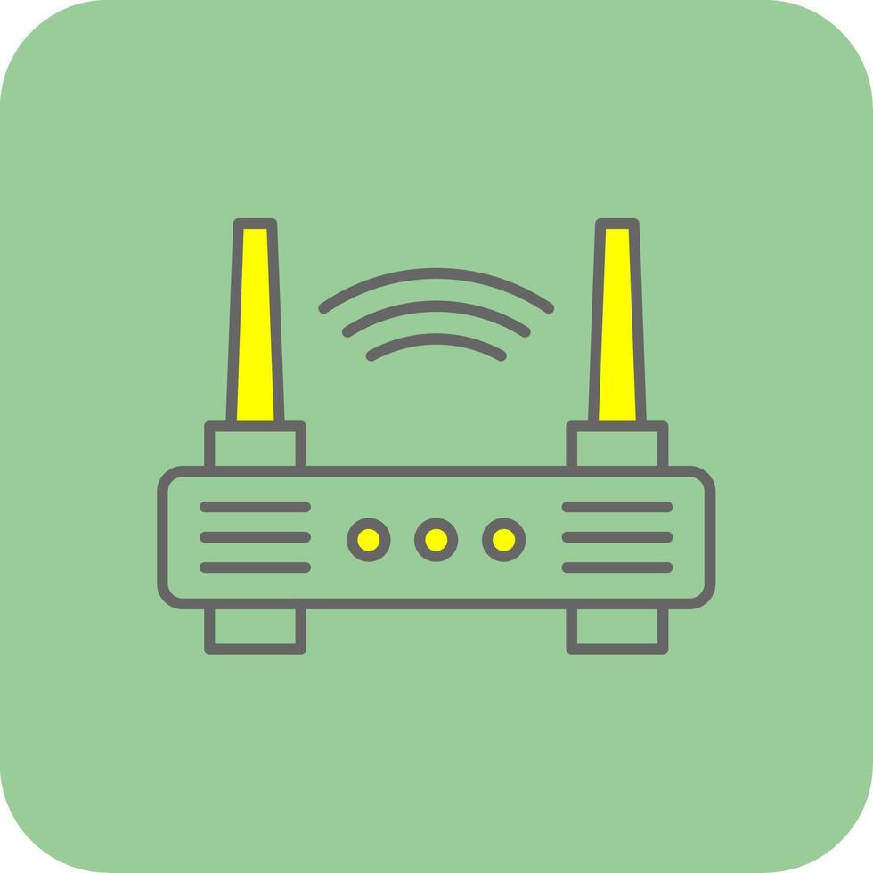 Wifi Router Filled Yellow Icon vector