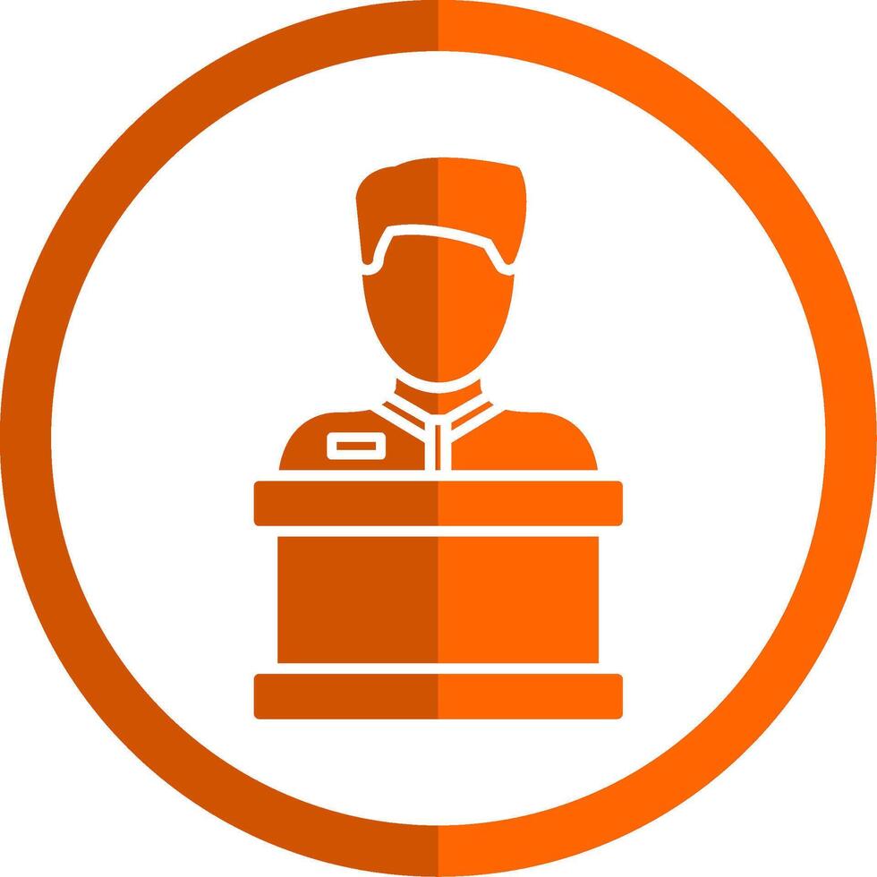 Reception Glyph Orange Circle Icon vector