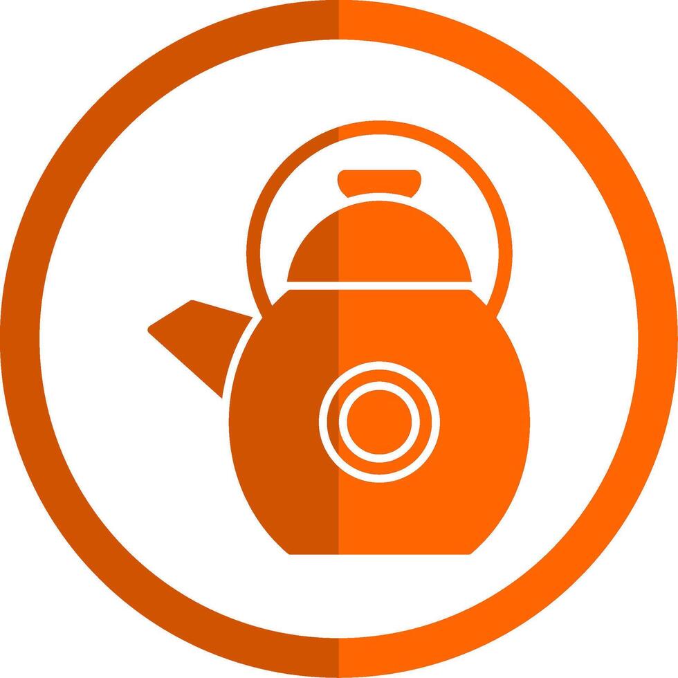 tetera glifo naranja circulo icono vector