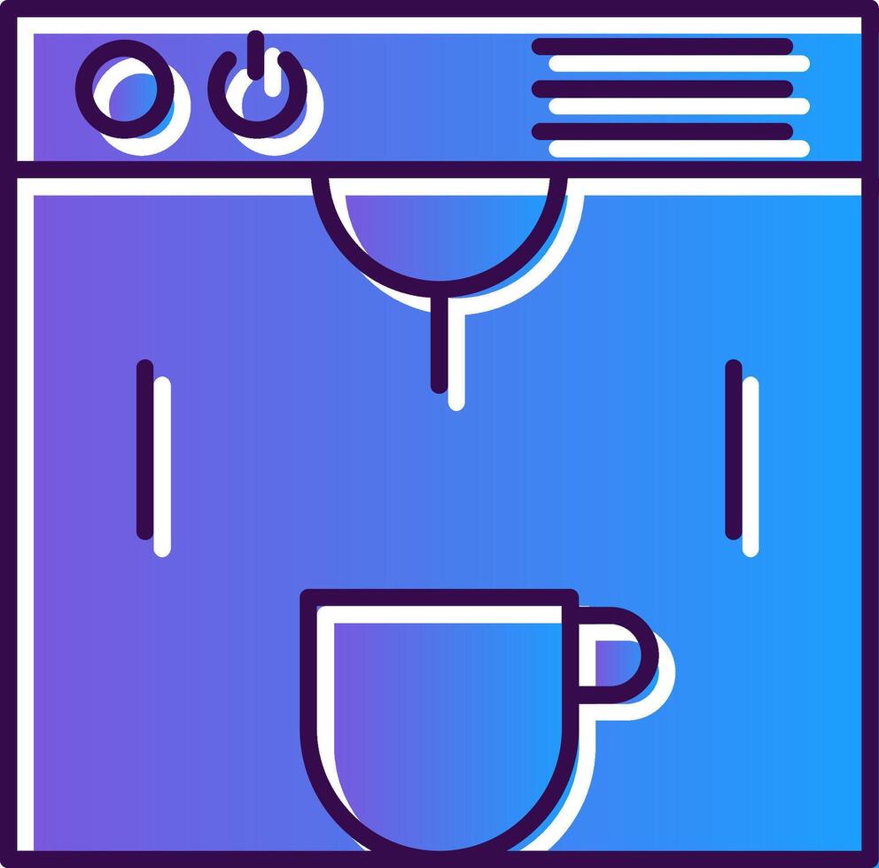 Coffe Maker Gradient Filled Icon vector