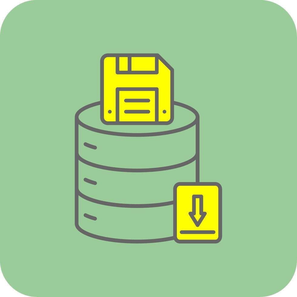 Save Data Filled Yellow Icon vector