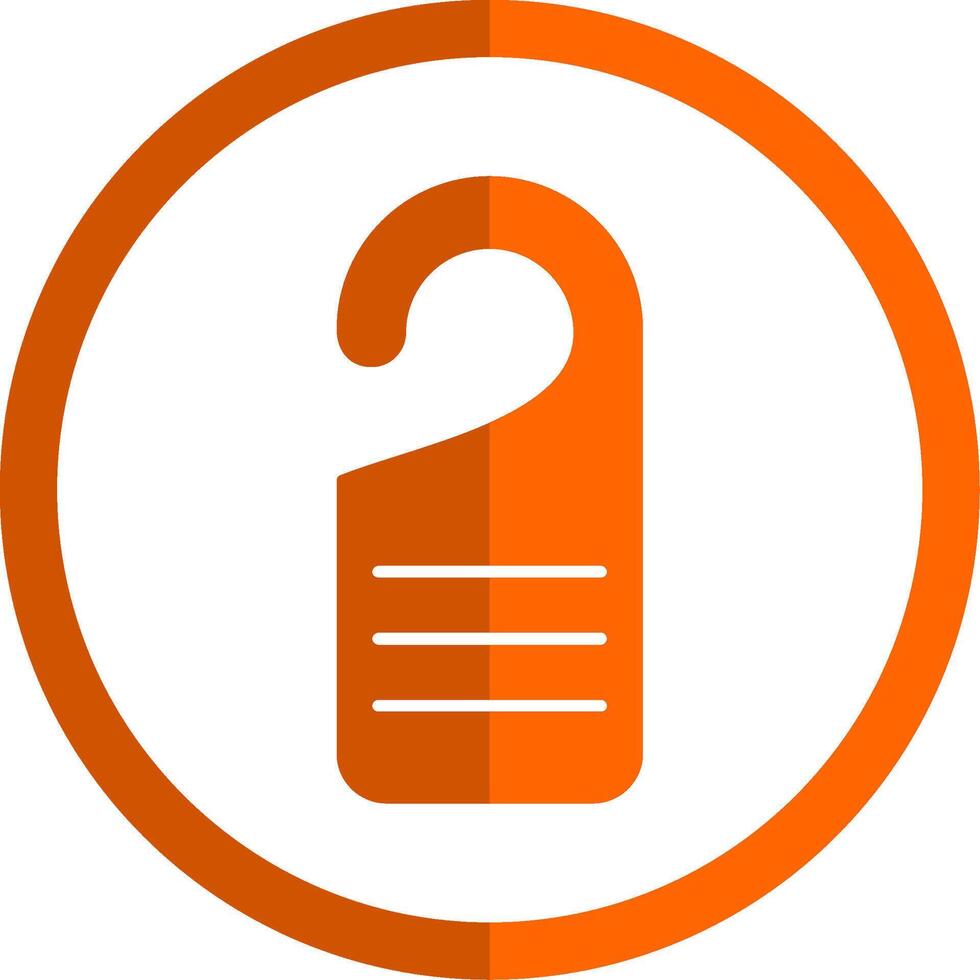 Door Hanger Glyph Orange Circle Icon vector