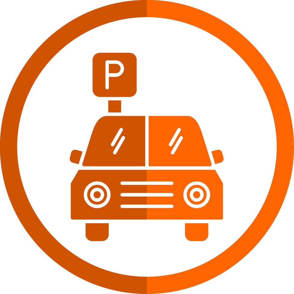 Parking Glyph Orange Circle Icon vector