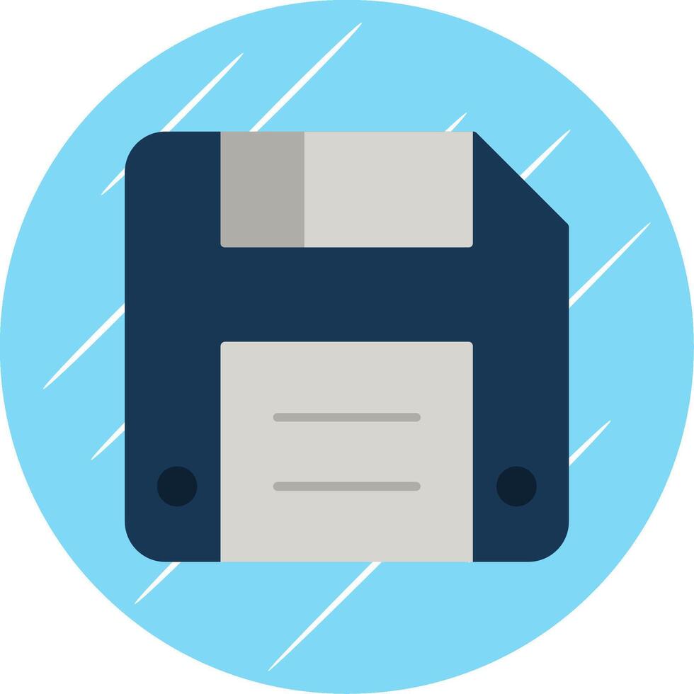 Diskette Flat Blue Circle Icon vector