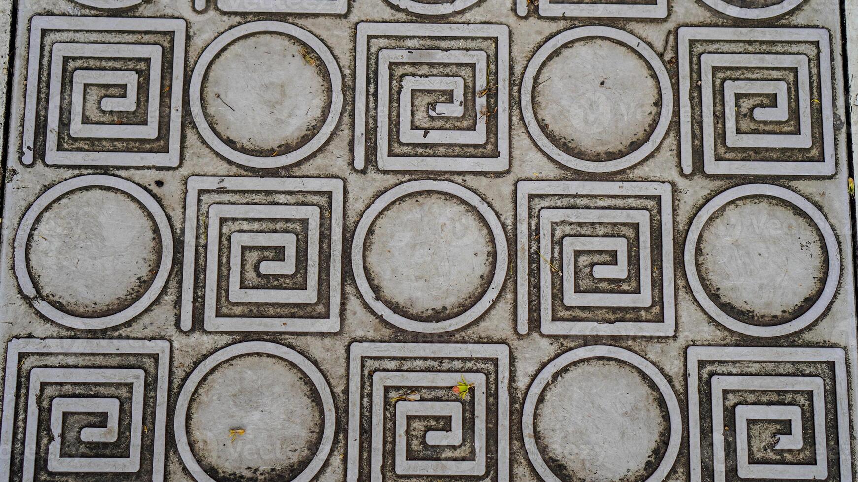 Close-up view of the symmetrical textured floor photo