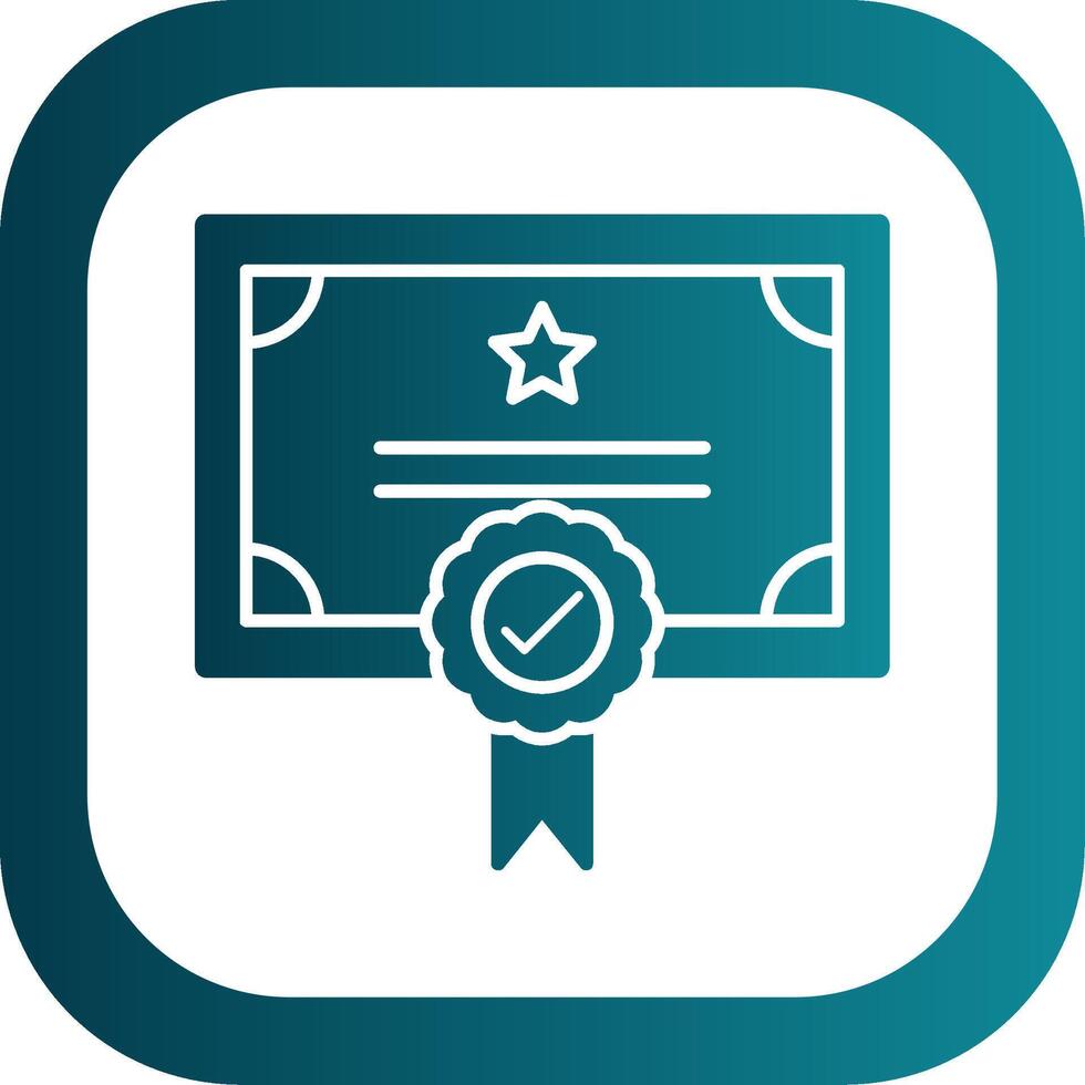 Qualify Glyph Gradient Round Corner Icon vector