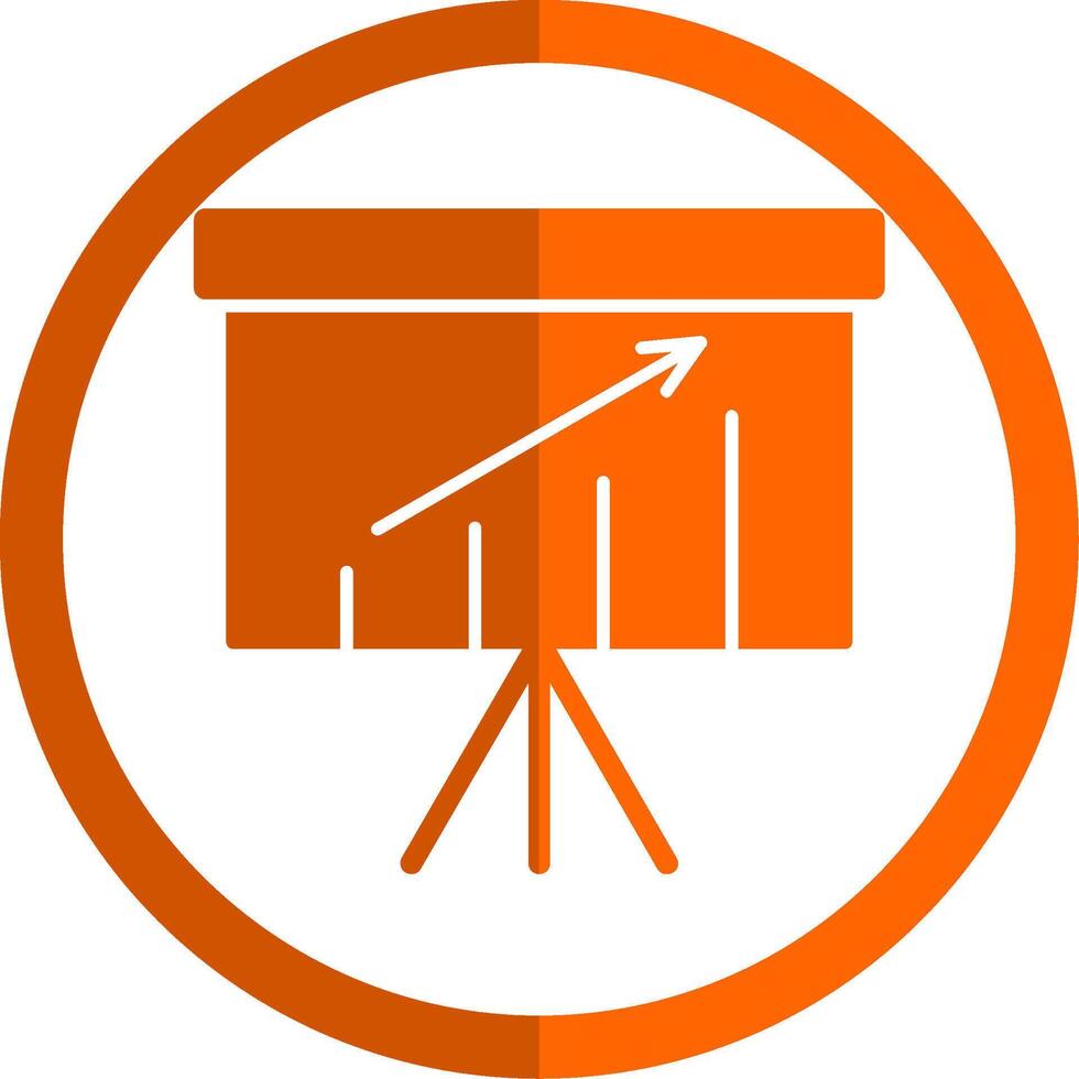 Presentation Glyph Orange Circle Icon vector