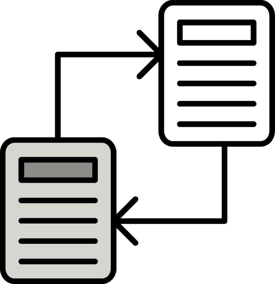 File Sharing Filled Half Cut Icon vector