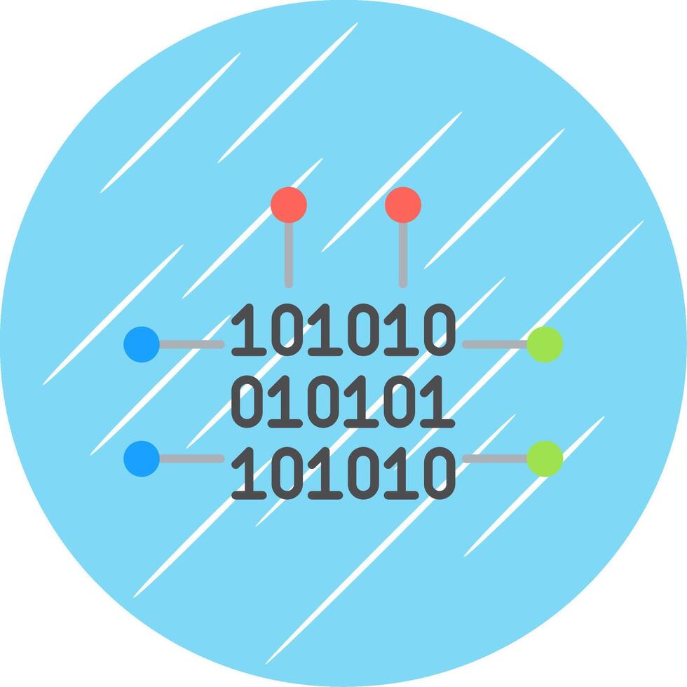 Binary Code Flat Blue Circle Icon vector