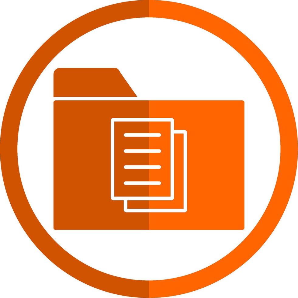 Documents Glyph Orange Circle Icon vector