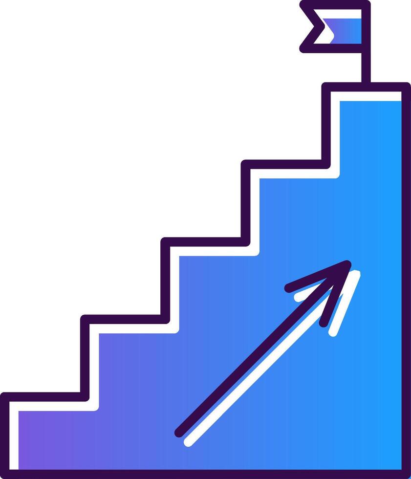 Steps Gradient Filled Icon vector