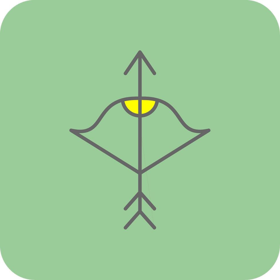 Crossbow Filled Yellow Icon vector