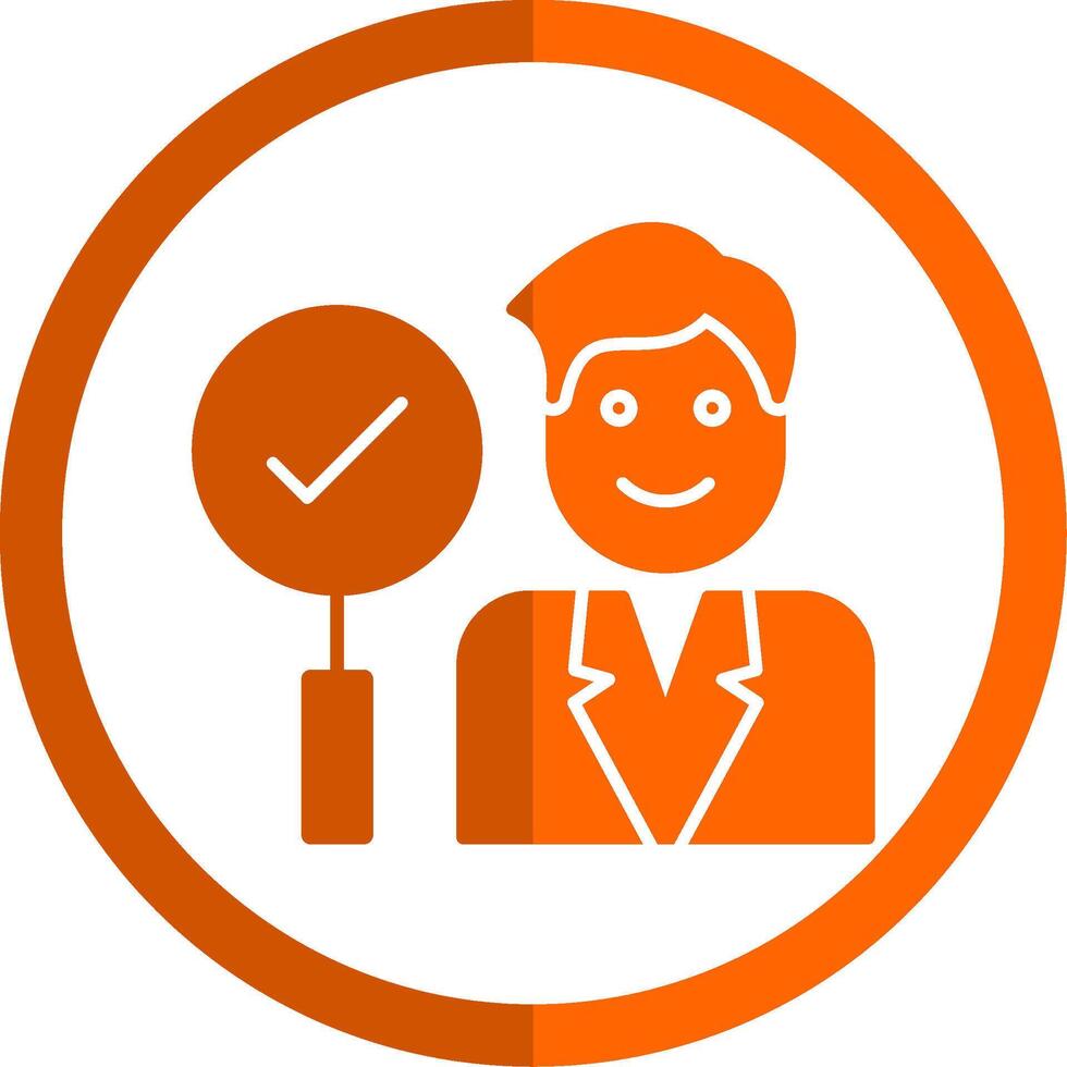 Recruitment Glyph Orange Circle Icon vector