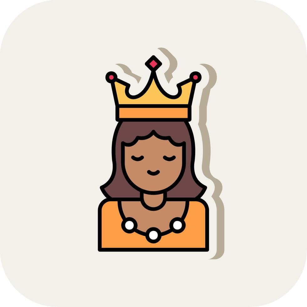 Princess Line Filled White Shadow Icon vector