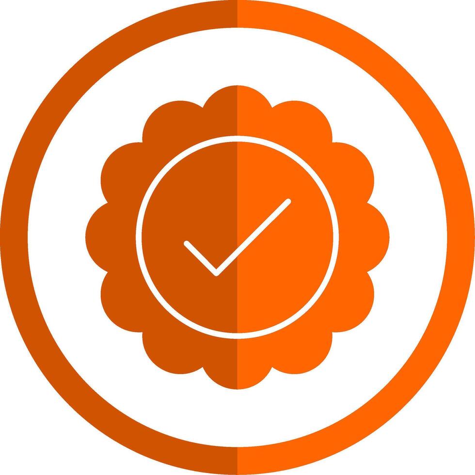 aprobado glifo naranja circulo icono vector