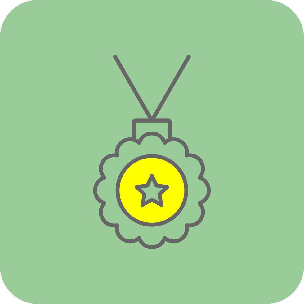 Medallion Filled Yellow Icon vector