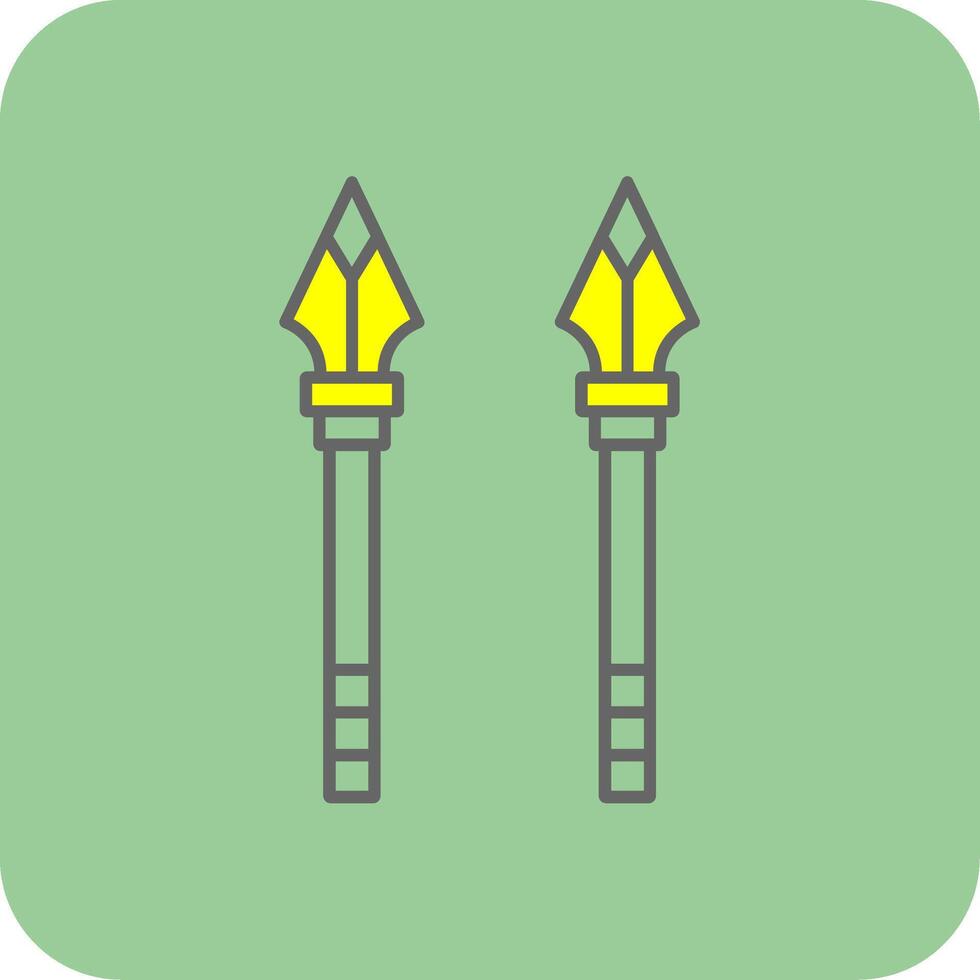 Spear Filled Yellow Icon vector