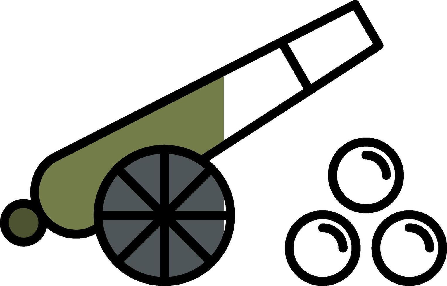 Cannon Filled Half Cut Icon vector