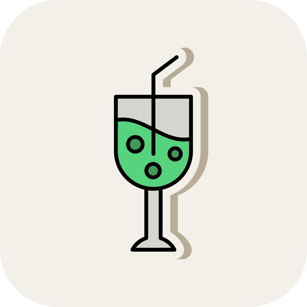 Goblet Line Filled White Shadow Icon vector