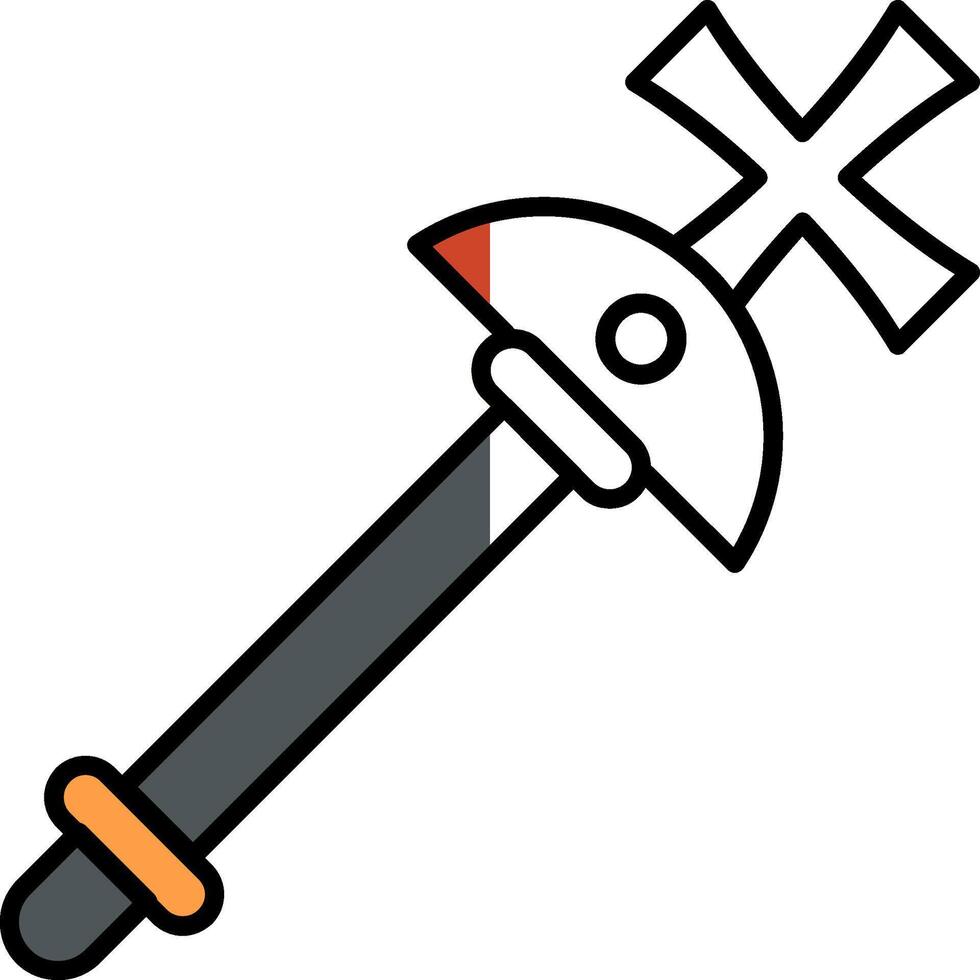 Scepter Filled Half Cut Icon vector