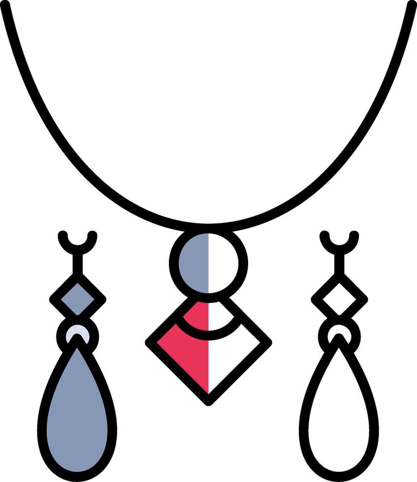 Jewelery Filled Half Cut Icon vector