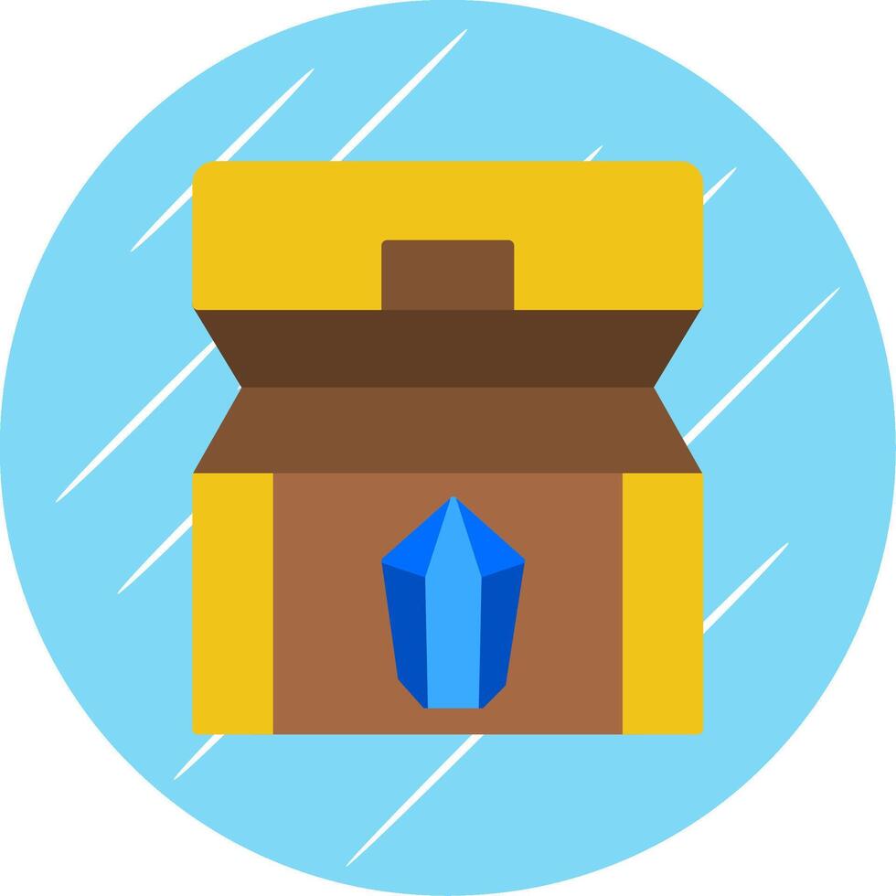 Treasure chest Flat Blue Circle Icon vector