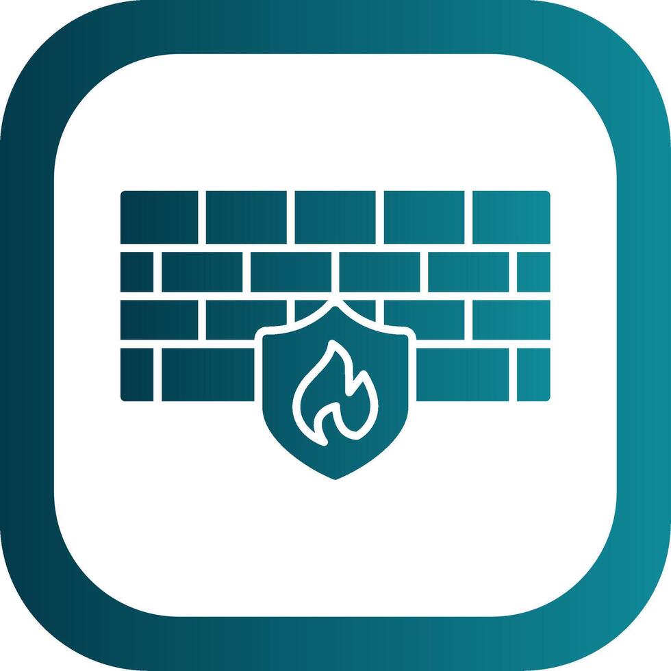 Firewall Glyph Gradient Round Corner Icon vector