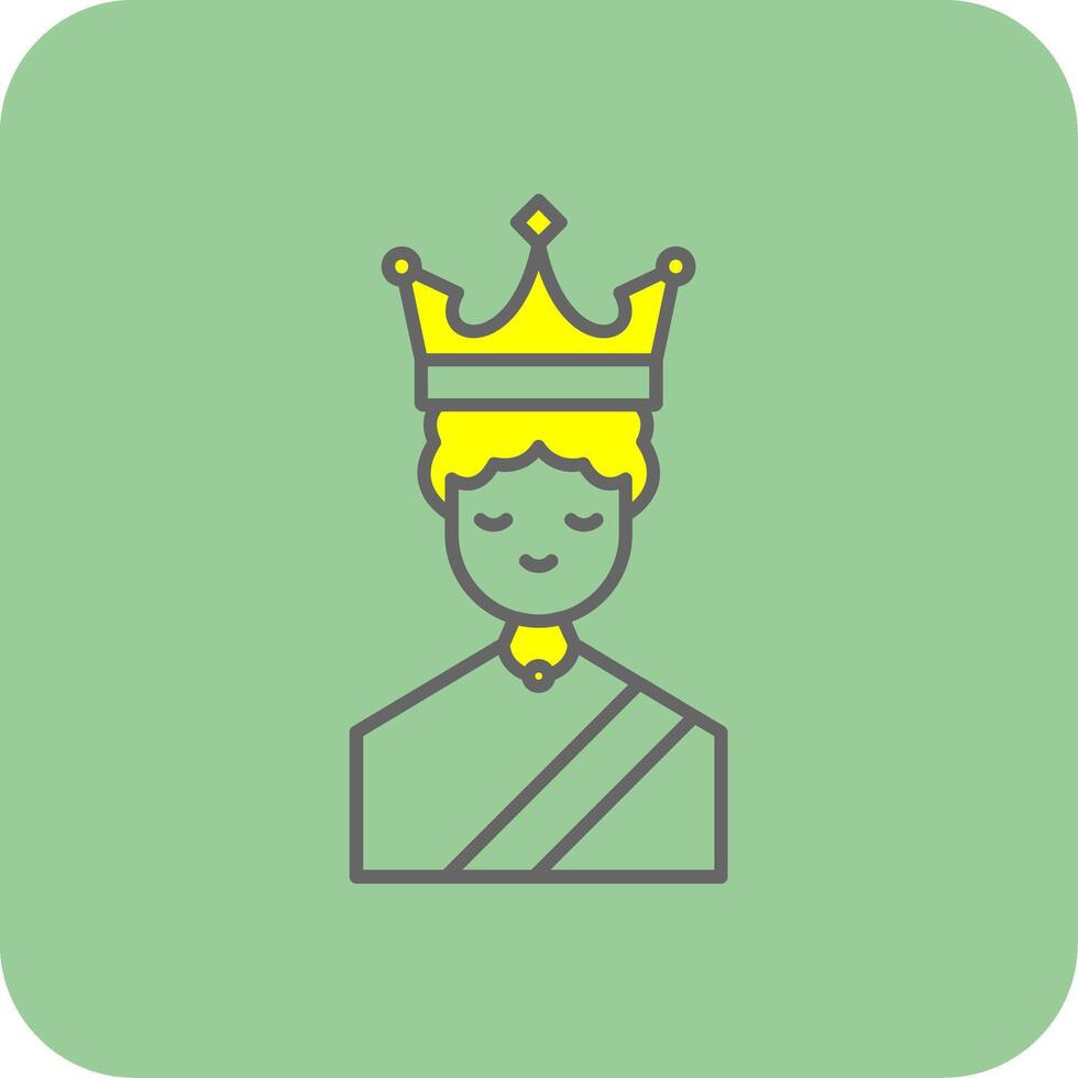 Queen Filled Yellow Icon vector