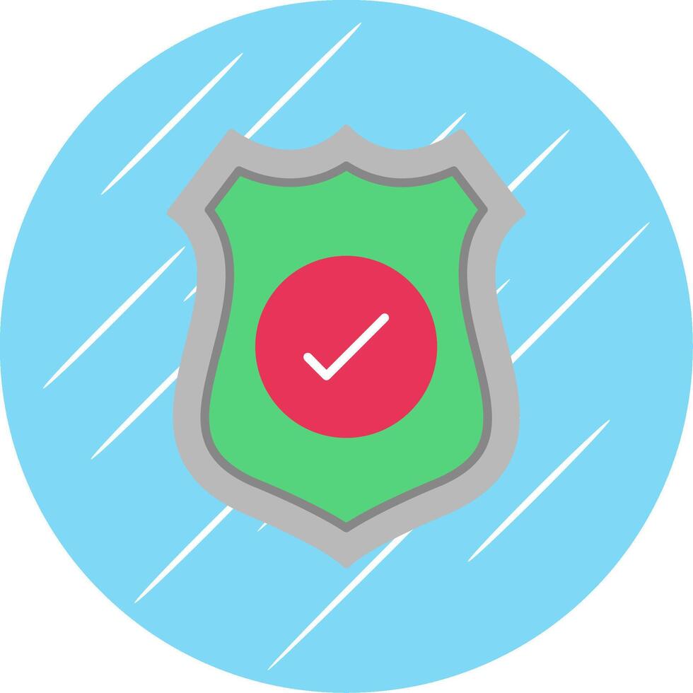 Sheild plano azul circulo icono vector