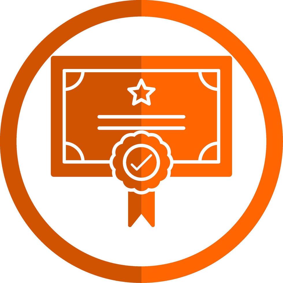 Qualify Glyph Orange Circle Icon vector