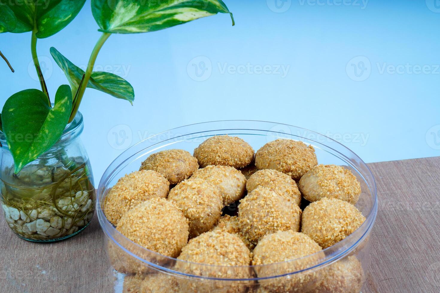 Close-up view of chestnut cake from above perspective. photo