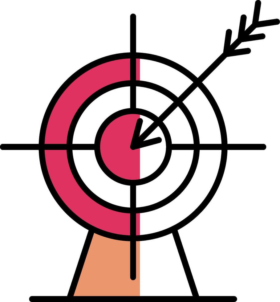 Archery Filled Half Cut Icon vector