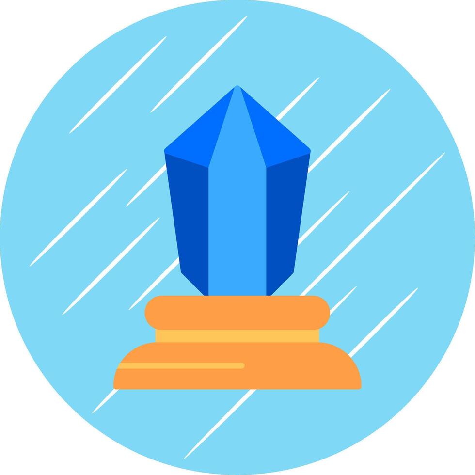 Crystal Flat Blue Circle Icon vector
