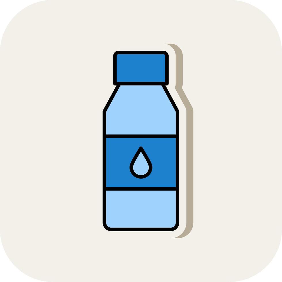 Bottle Line Filled White Shadow Icon vector