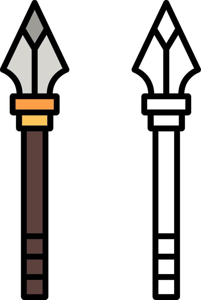 Spear Filled Half Cut Icon vector