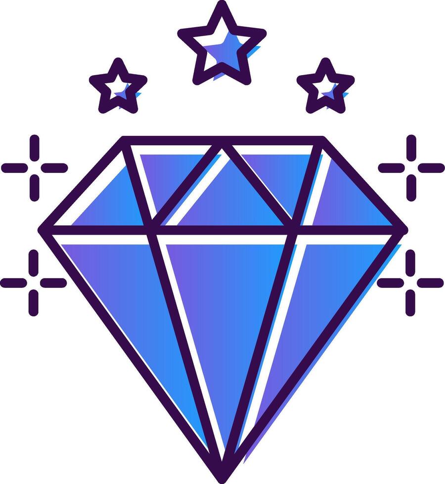 Diamond Gradient Filled Icon vector