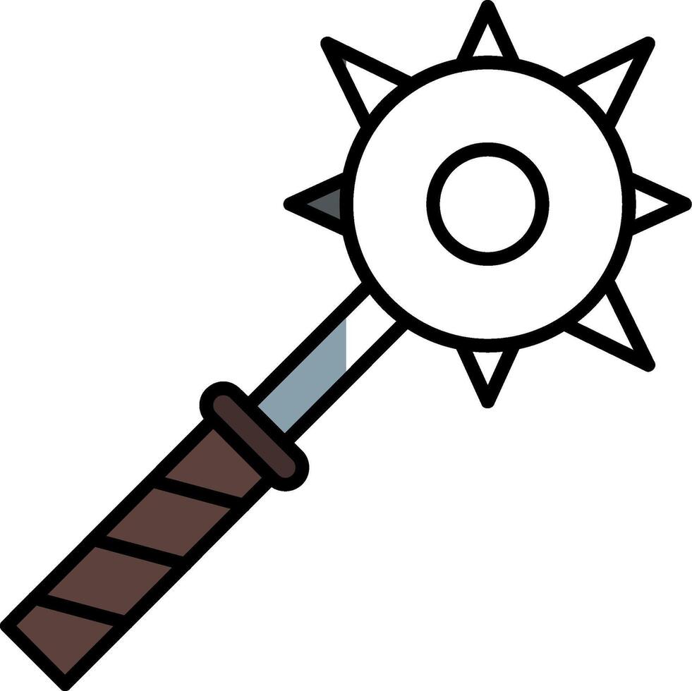 Mace Filled Half Cut Icon vector