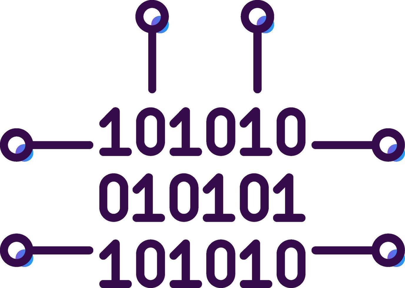 Binary Code Gradient Filled Icon vector