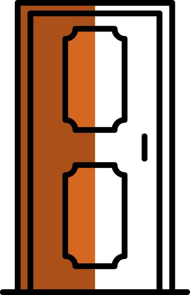Door Filled Half Cut Icon vector