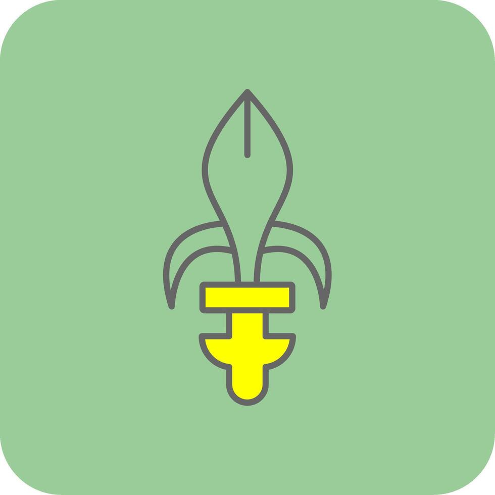 Fleur de lis Filled Yellow Icon vector