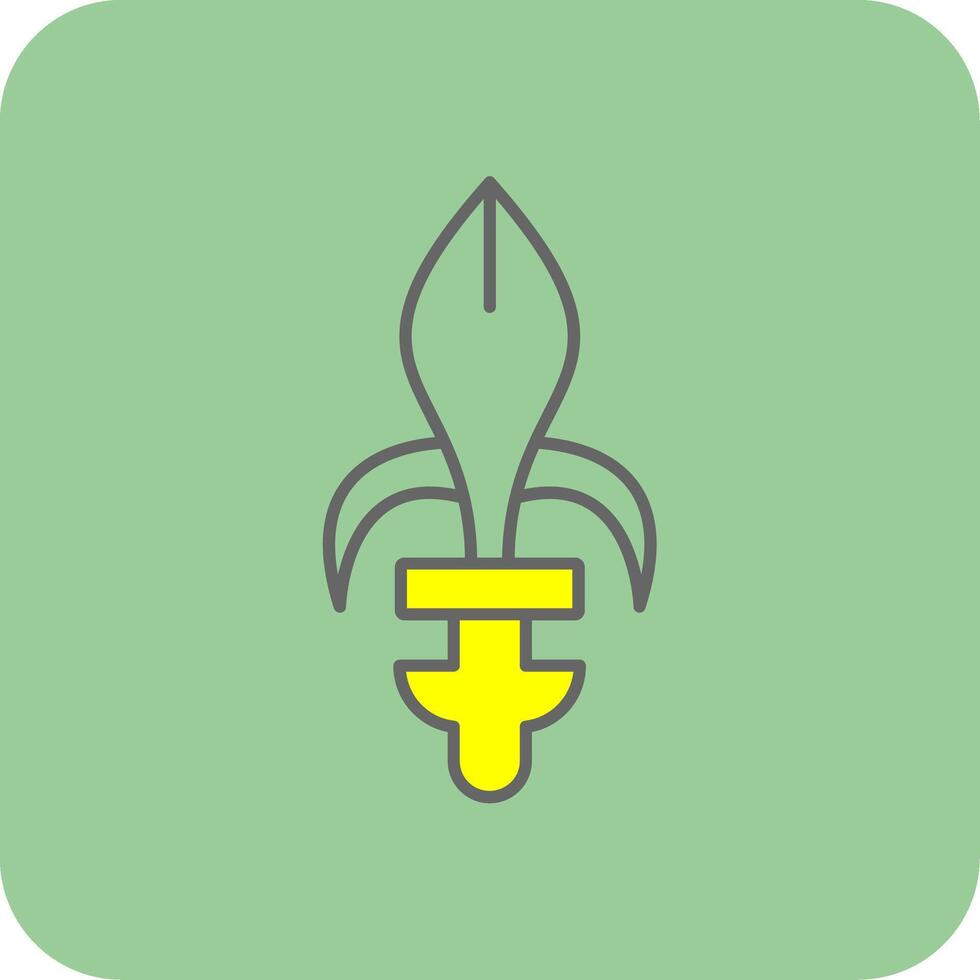 Fleur de lis Filled Yellow Icon vector