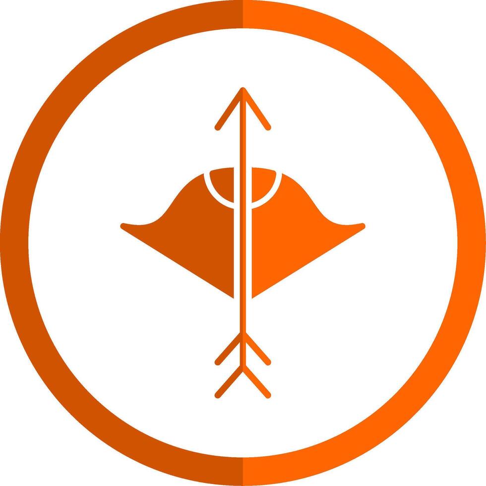 ballesta glifo naranja circulo icono vector