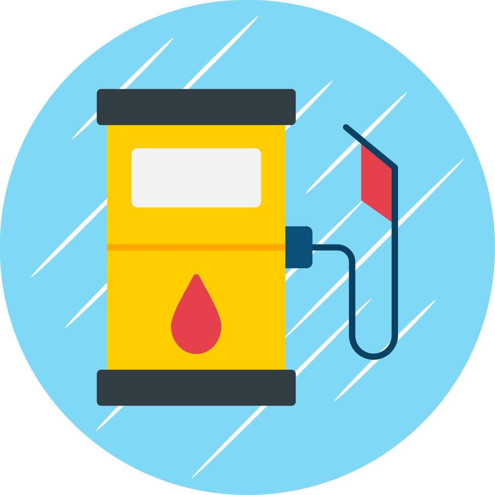 combustible estación plano azul circulo icono vector