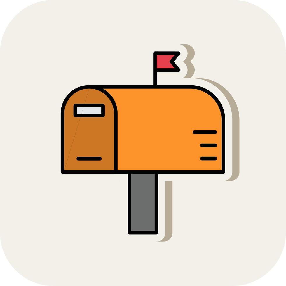 Mailbox Line Filled White Shadow Icon vector