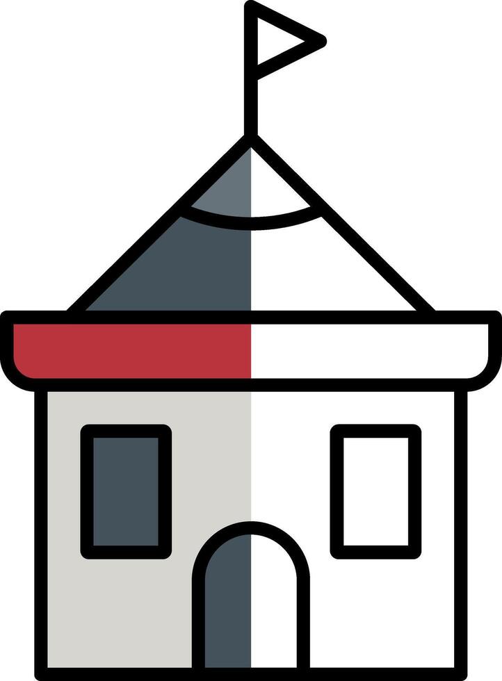 Temple Filled Half Cut Icon vector