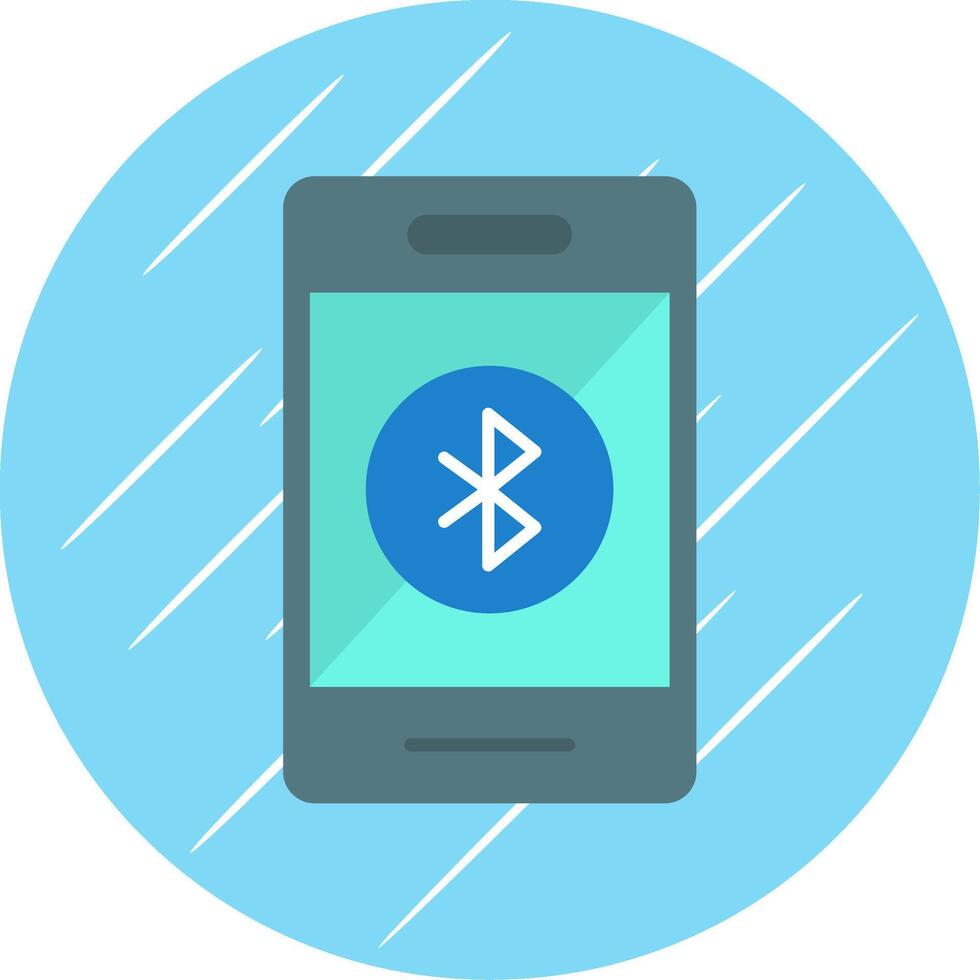 Bluetooth Flat Blue Circle Icon vector