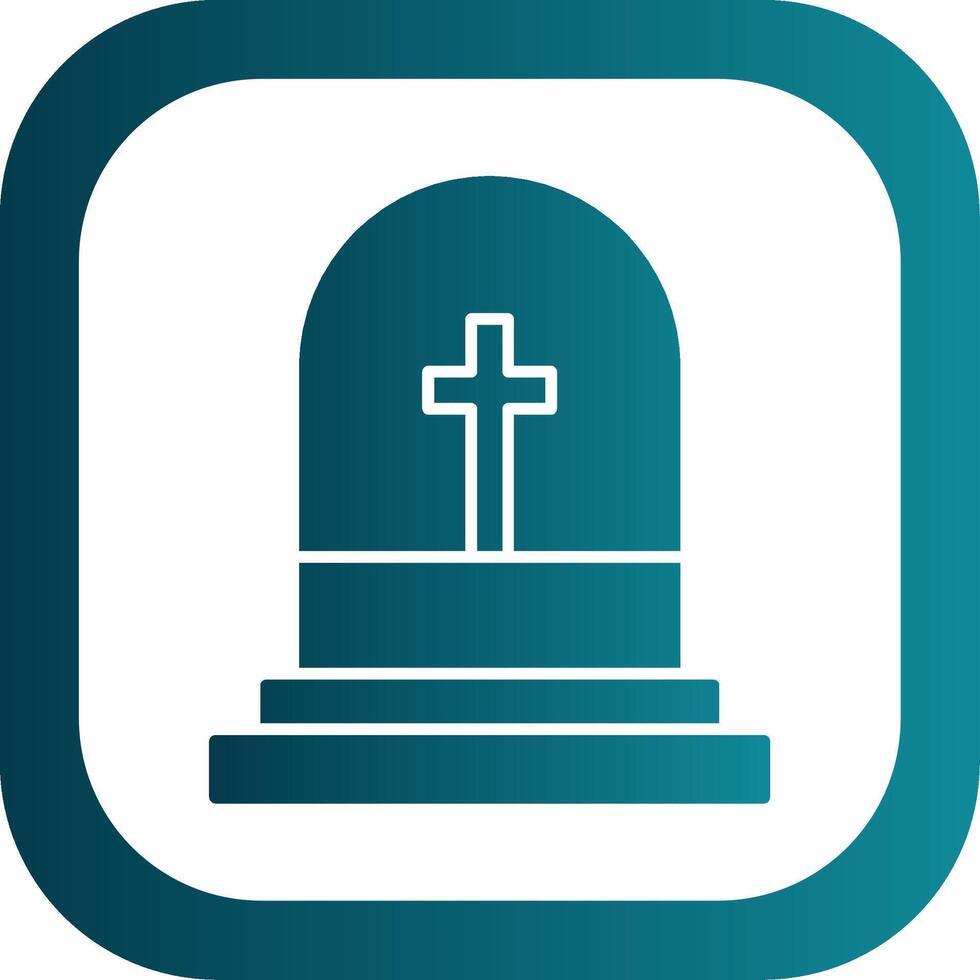 Grave Glyph Gradient Round Corner Icon vector