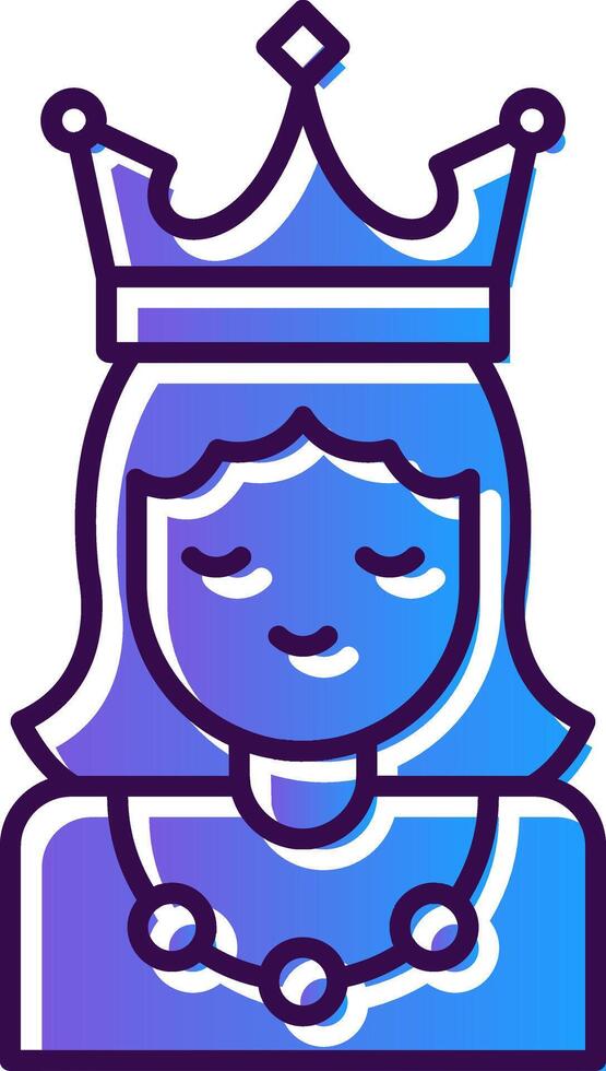 Princess Gradient Filled Icon vector