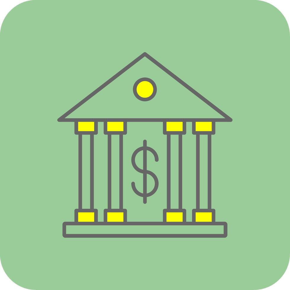 Bank Filled Yellow Icon vector